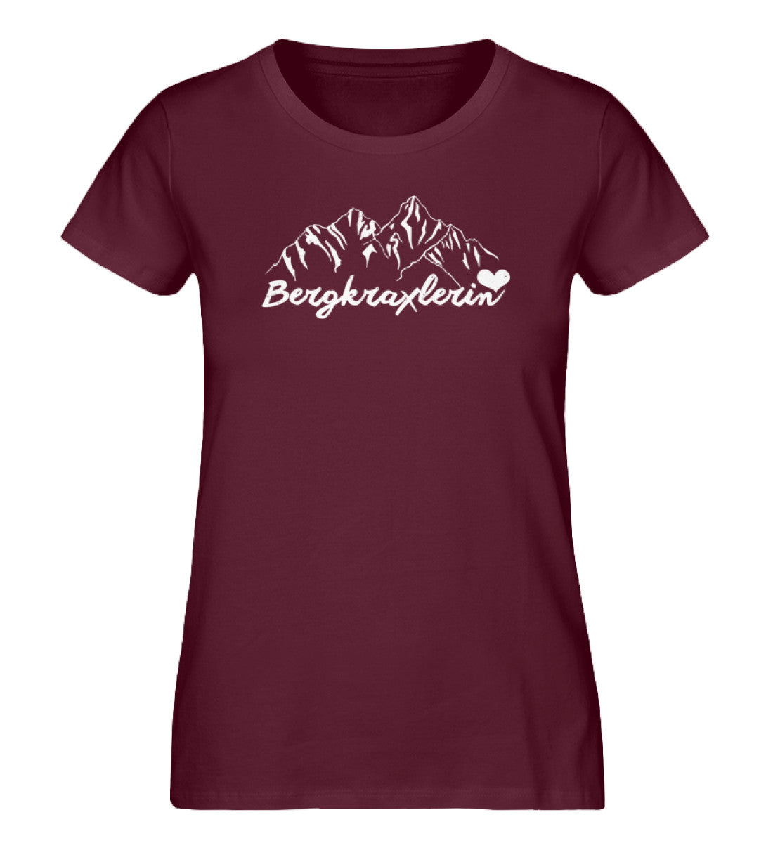 Bergkraxlerin - Damen Premium Organic T-Shirt berge wandern Weinrot