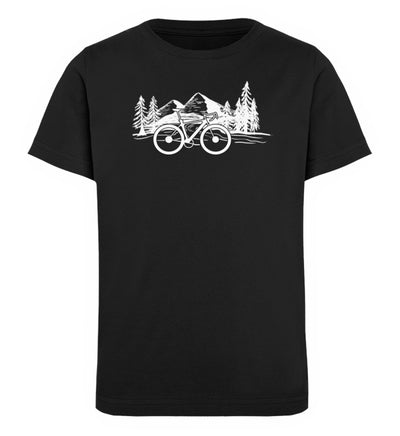Fahrrad und Berge - Kinder Premium Organic T-Shirt fahrrad mountainbike Schwarz