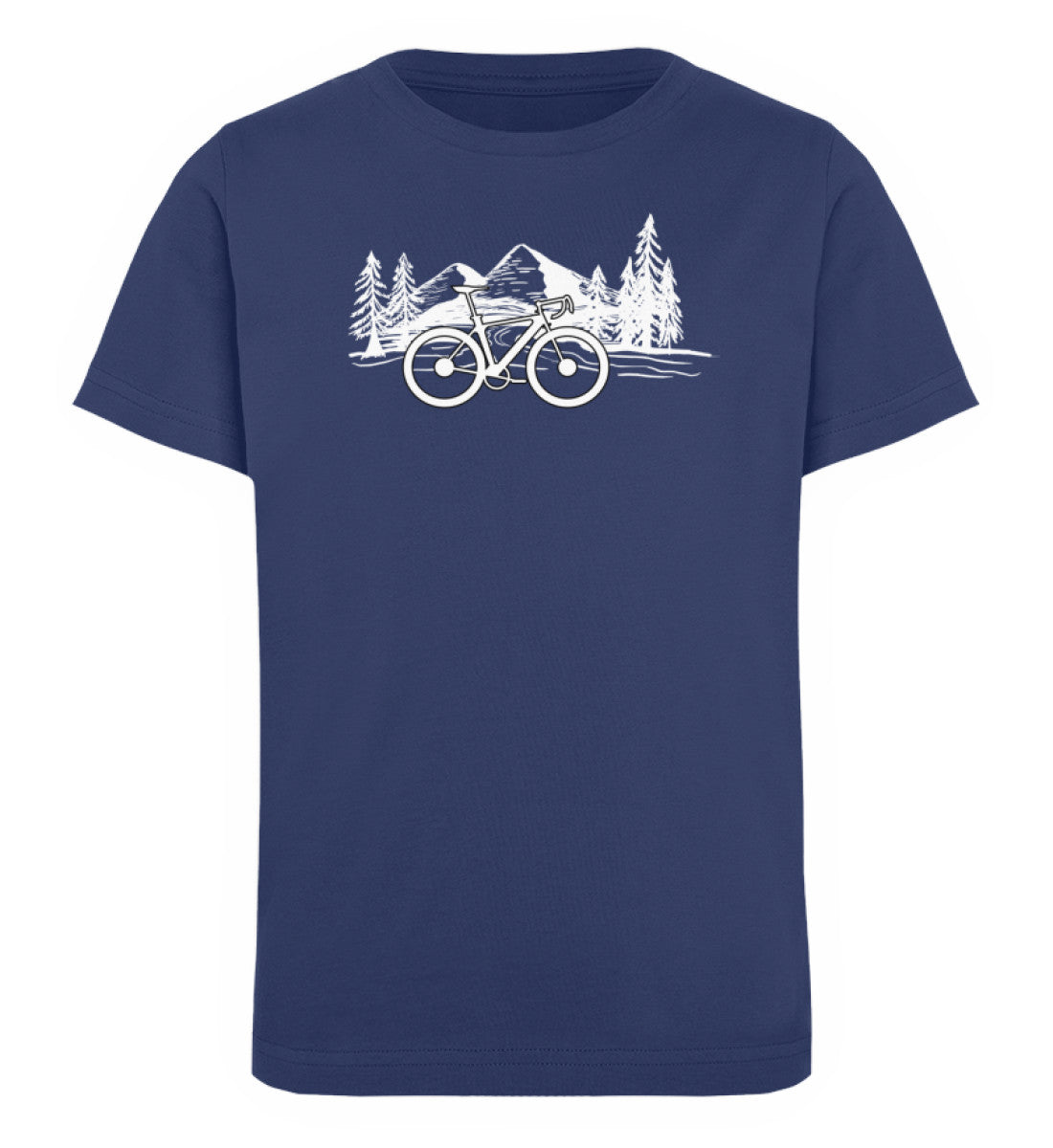 Fahrrad und Berge - Kinder Premium Organic T-Shirt fahrrad mountainbike Navyblau