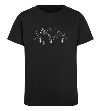 Berge und Mond - Kinder Premium Organic T-Shirt berge Schwarz