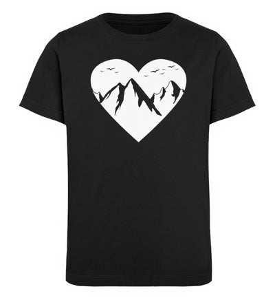 Herz für Berge - Kinder Premium Organic T-Shirt berge Schwarz