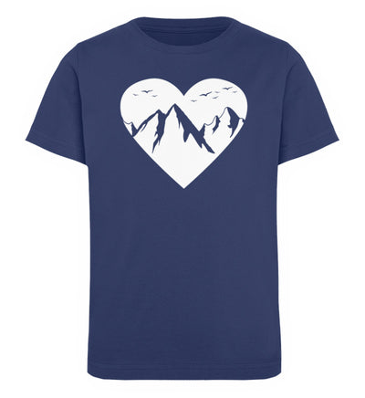 Herz für Berge - Kinder Premium Organic T-Shirt berge Navyblau