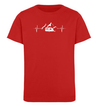 Wohnwagen Herzschlag - Kinder Premium Organic T-Shirt camping Rot