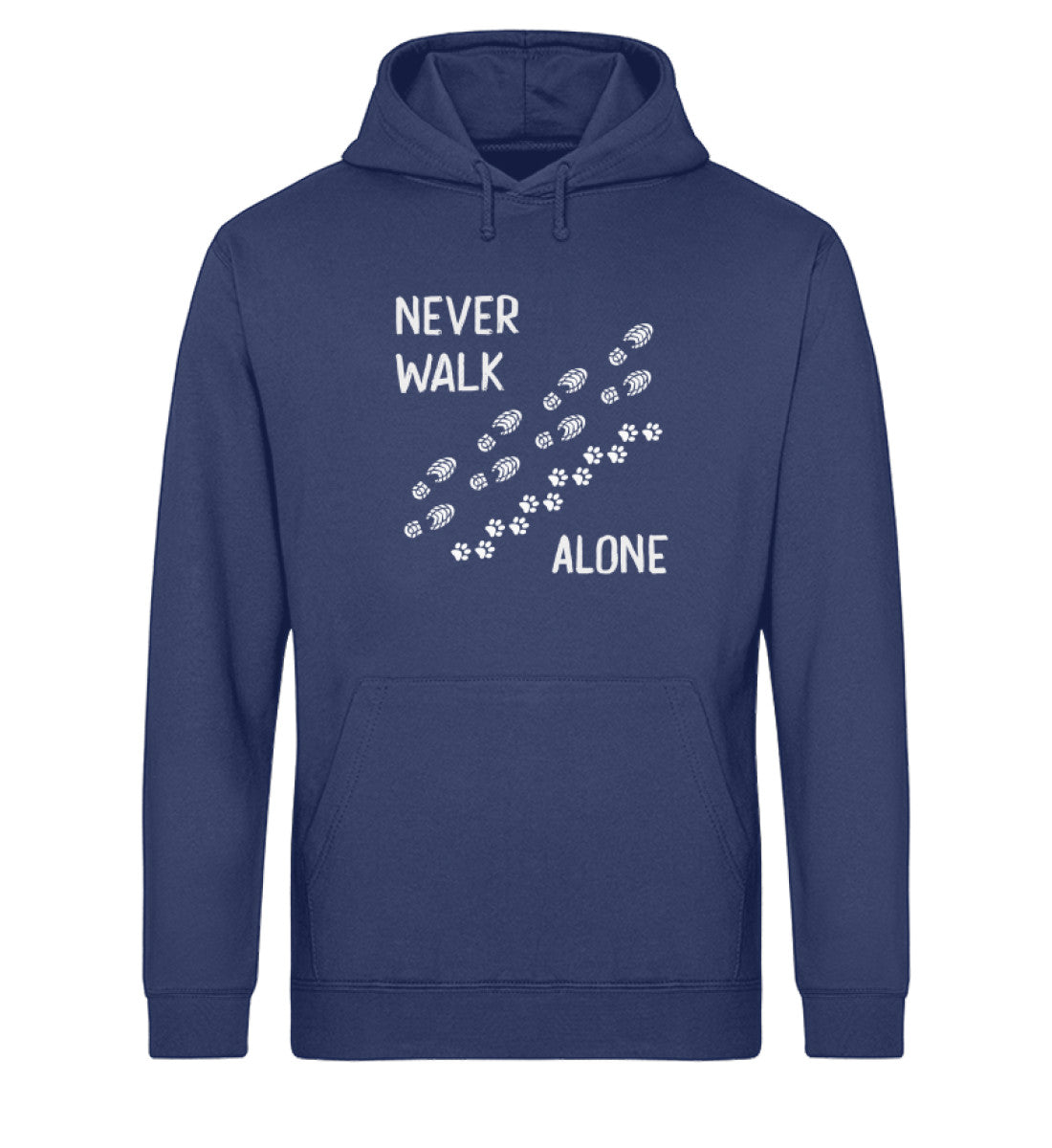 Never walk alone - Unisex Organic Hoodie wandern Navyblau
