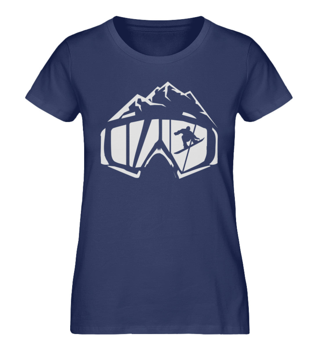 Snowboardbrille - Damen Organic T-Shirt snowboarden Navyblau