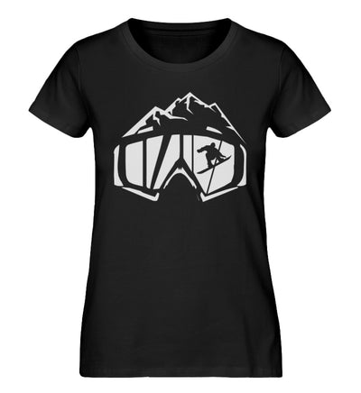 Snowboardbrille - Damen Organic T-Shirt snowboarden Schwarz
