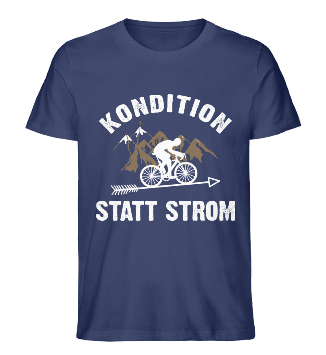Kondition statt Strom - Herren Organic T-Shirt fahrrad mountainbike Navyblau