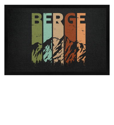 Berge - Vintage - Fußmatte mit Gummirand berge Schwarz