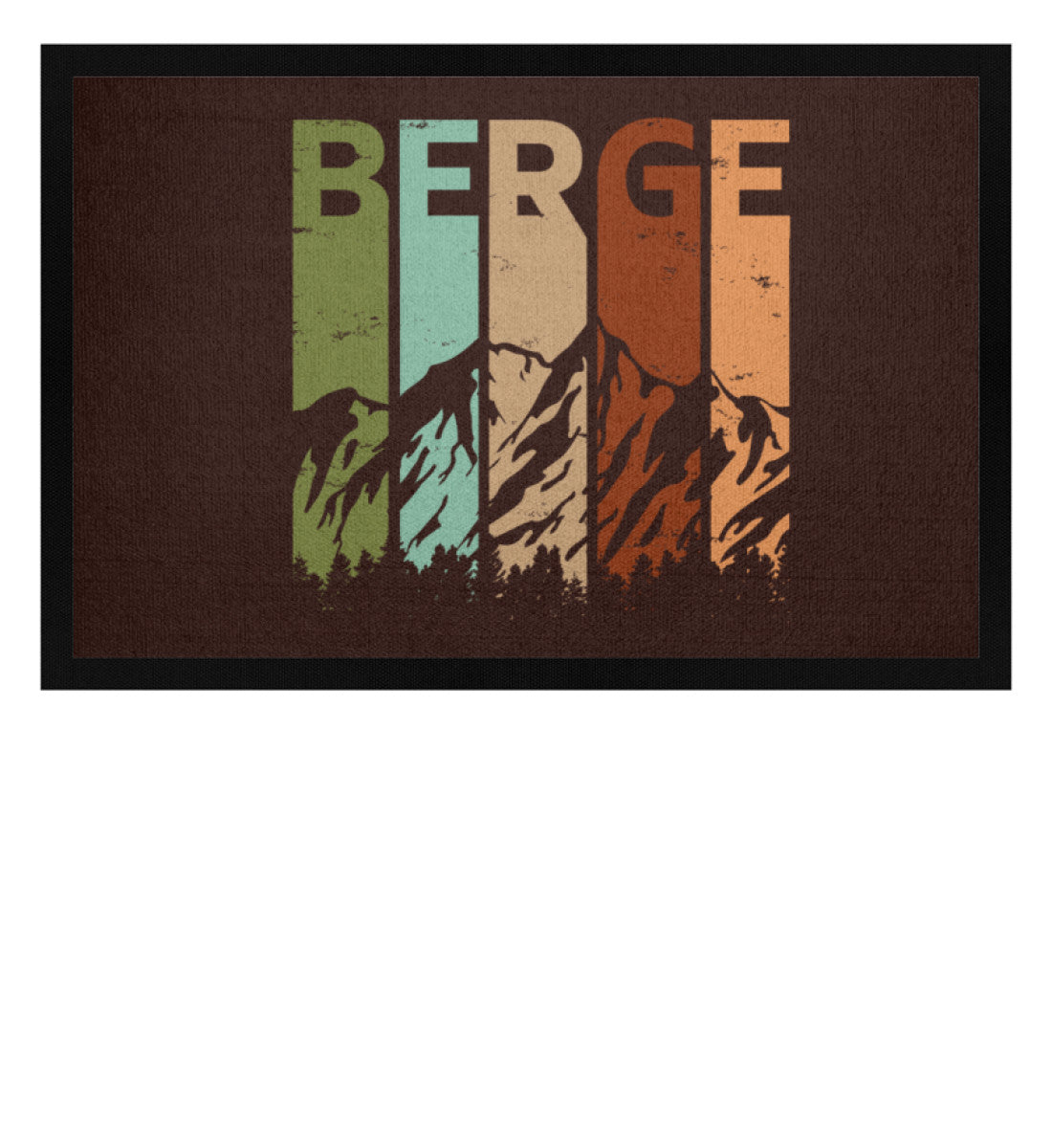 Berge - Vintage - Fußmatte mit Gummirand berge Braun