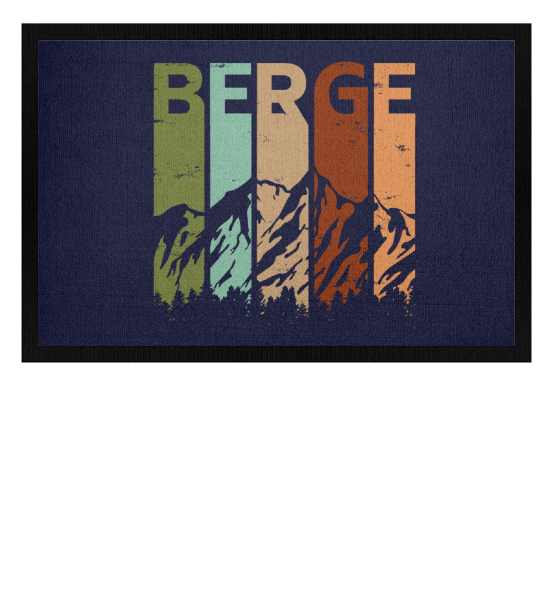 Berge - Vintage - Fußmatte mit Gummirand berge Navy