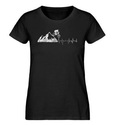 Herzschlag Bergbiker - Damen Premium Organic T-Shirt mountainbike Schwarz