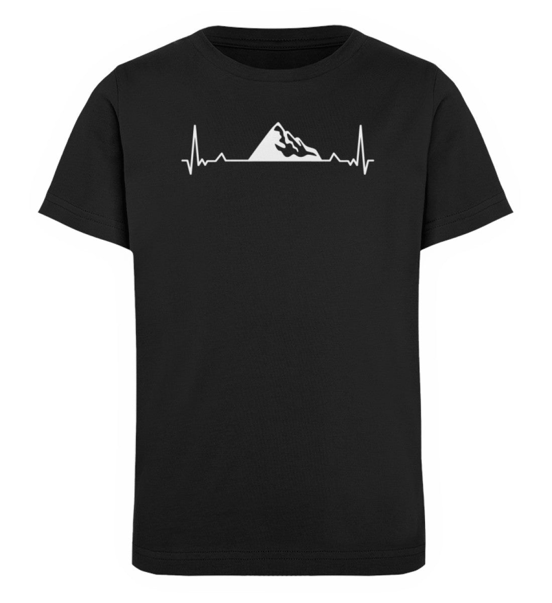 Herzschlag Alpen - Kinder Premium Organic T-Shirt berge wandern Schwarz