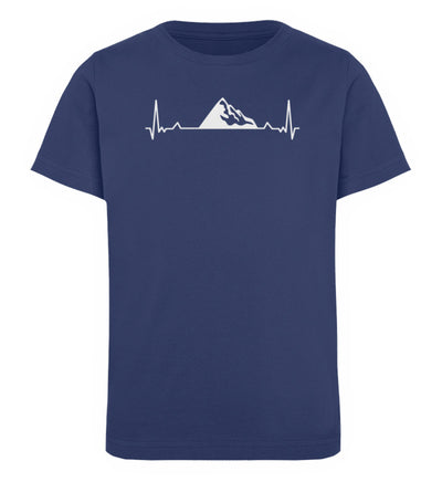 Herzschlag Alpen - Kinder Premium Organic T-Shirt berge wandern Navyblau