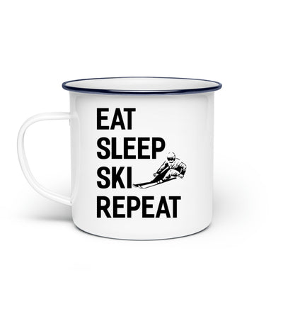 Eat Sleep Ski Repeat - Emaille Tasse ski Default Title