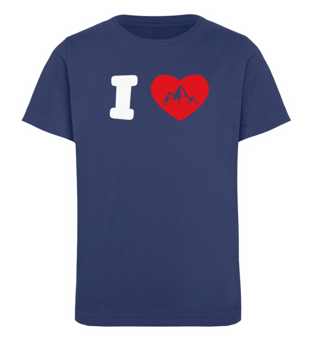 I Love Berge - Kinder Premium Organic T-Shirt berge Navyblau