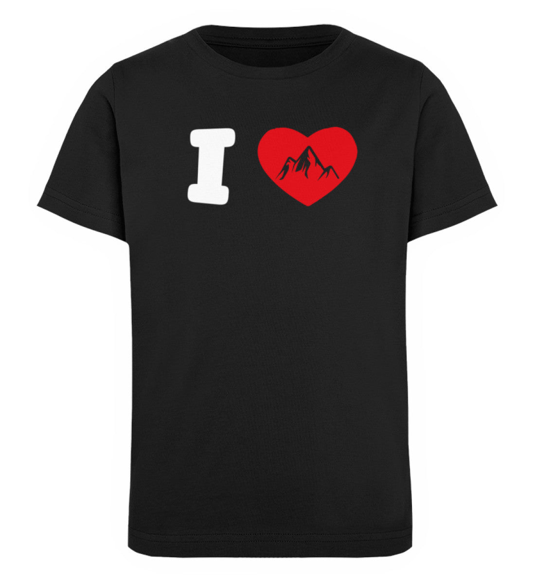 I Love Berge - Kinder Premium Organic T-Shirt berge Schwarz