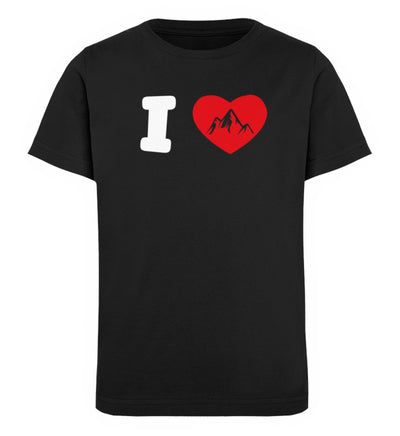 I Love Berge - Kinder Premium Organic T-Shirt berge Schwarz