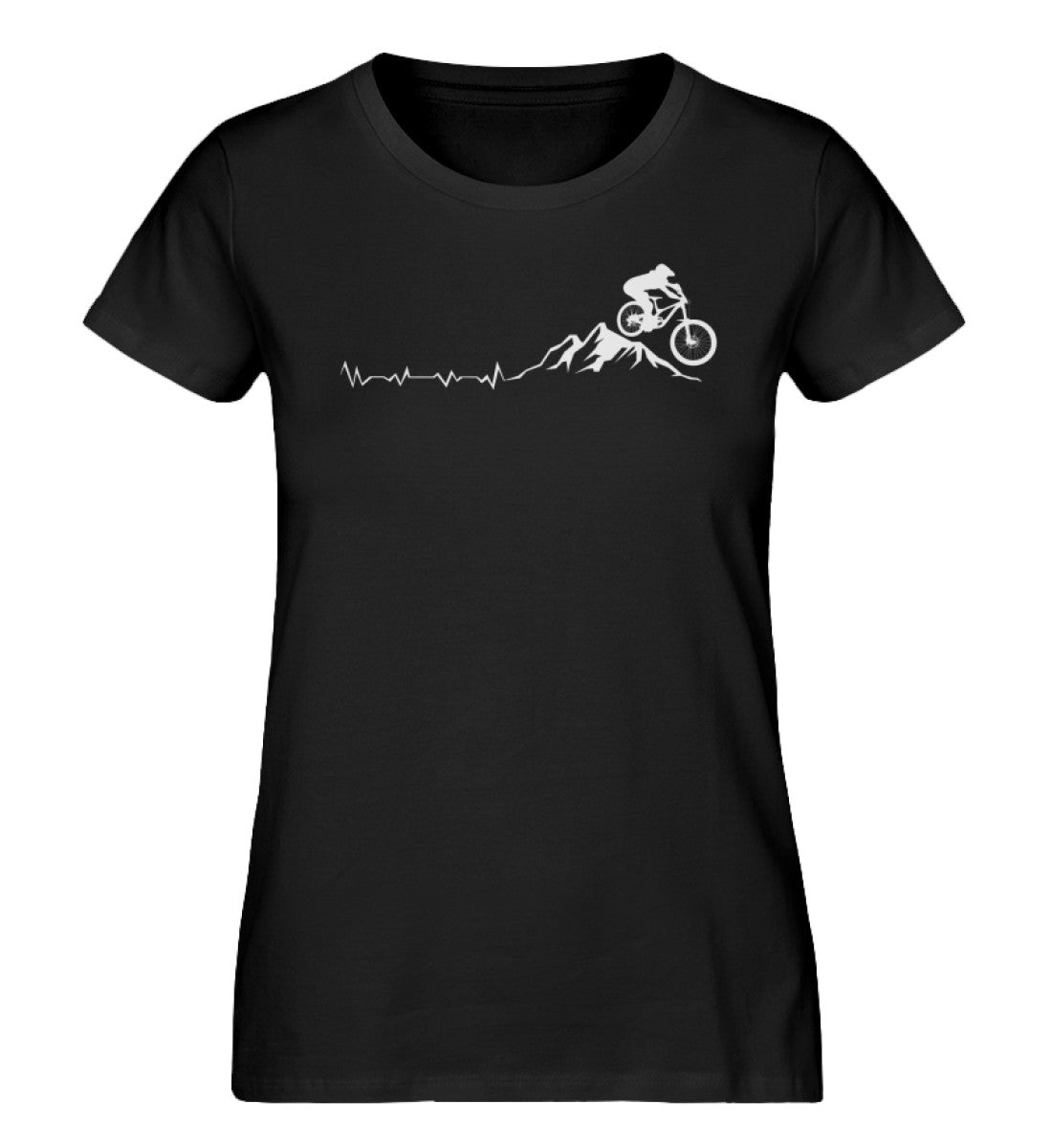 Herzschlag Mountainbiken - Damen Organic T-Shirt mountainbike Schwarz