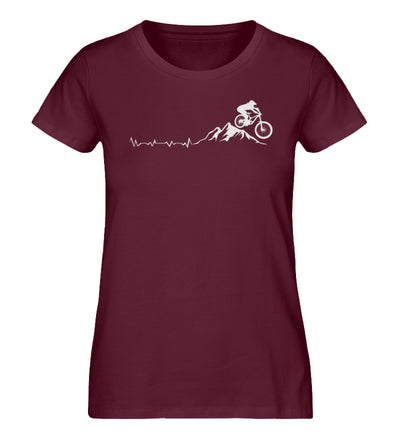 Herzschlag Mountainbiken - Damen Organic T-Shirt mountainbike Weinrot