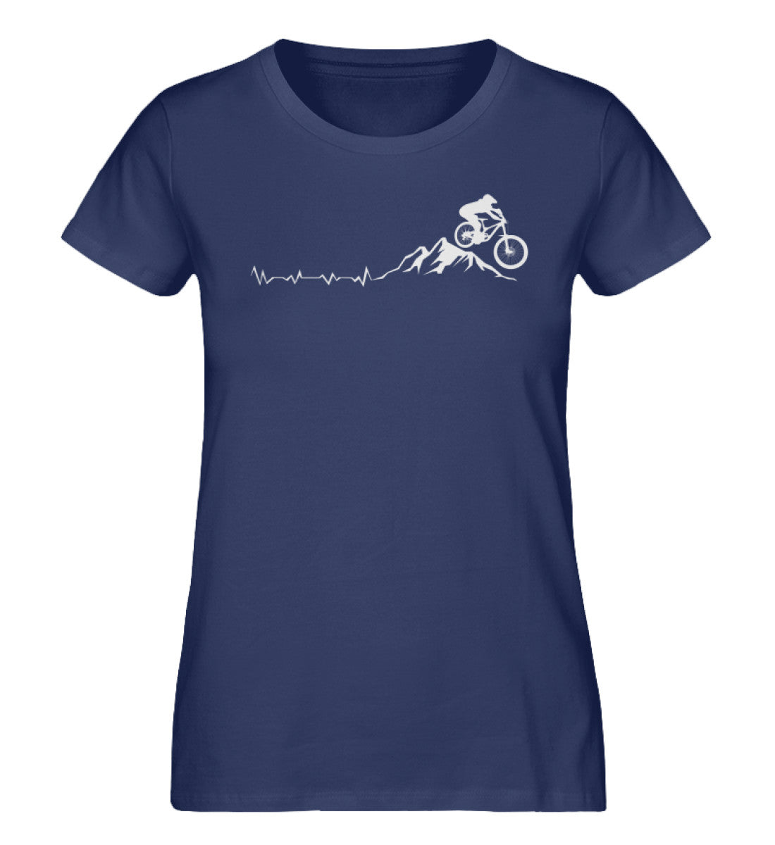 Herzschlag Mountainbiken - Damen Organic T-Shirt mountainbike Navyblau