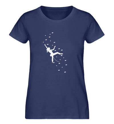 Klettergirl - Damen Organic T-Shirt klettern Navyblau