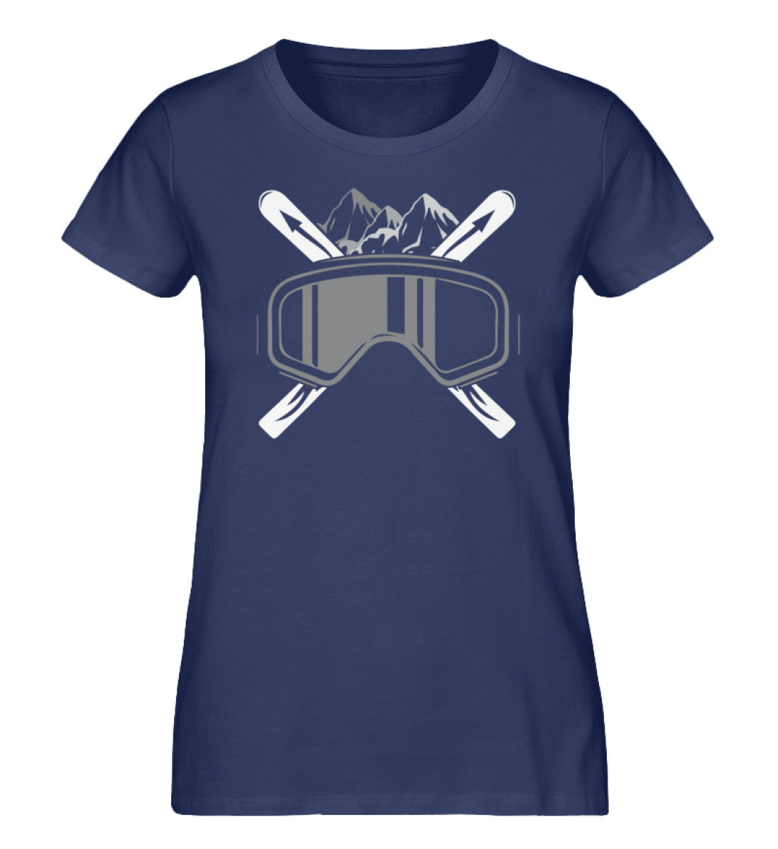 Schifoan - Damen Premium Organic T-Shirt ski Navyblau