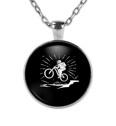 Mountainbiken - Halskette mit Anhänger mountainbike Silber