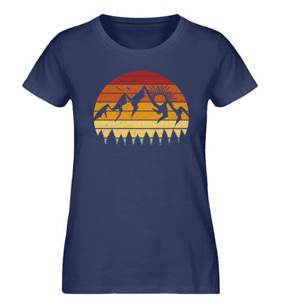 Berge Vintage - Damen Premium Organic T-Shirt berge Navyblau