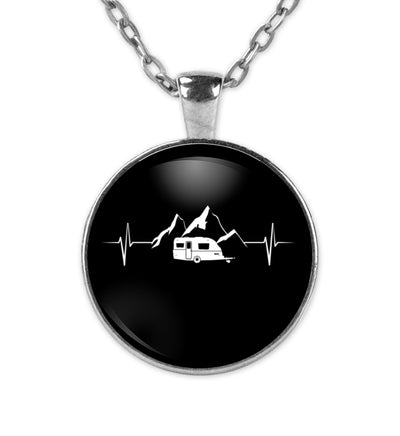 Wohnwagen Herzschlag - Halskette mit Anhänger camping Silber