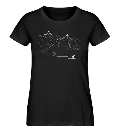 Schifahren - Damen Organic T-Shirt ski Schwarz