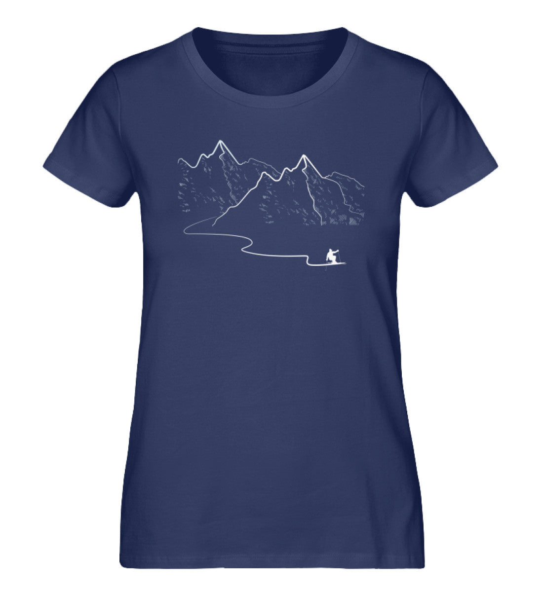 Schifahren - Damen Organic T-Shirt ski Navyblau