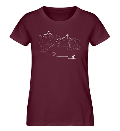 Schifahren - Damen Organic T-Shirt ski Weinrot