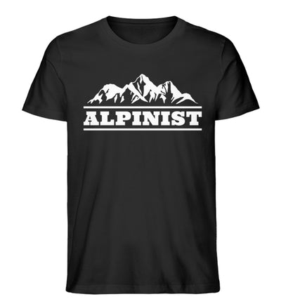 Alpinist - Herren Organic T-Shirt berge wandern Schwarz