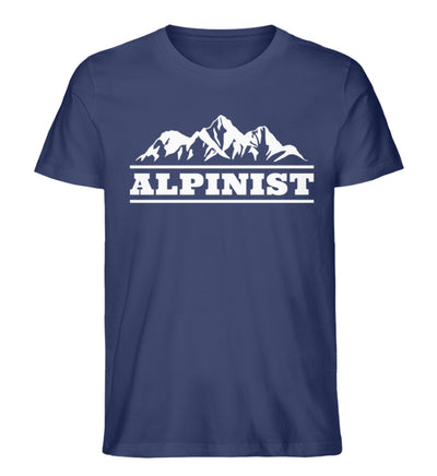 Alpinist - Herren Organic T-Shirt berge wandern Navyblau