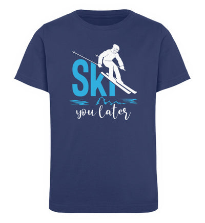Ski you later - Kinder Premium Organic T-Shirt Navyblau