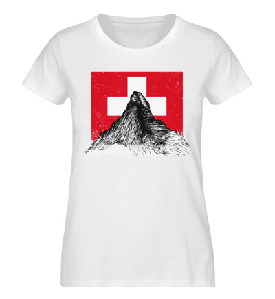 Walliser Alpen Schweiz - Damen Organic T-Shirt berge Weiß