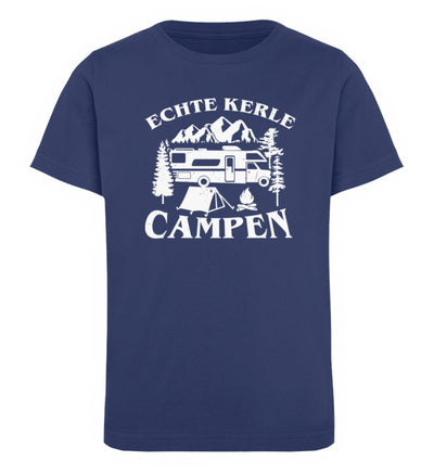 Echte Kerle campen - Kinder Premium Organic T-Shirt camping Navyblau
