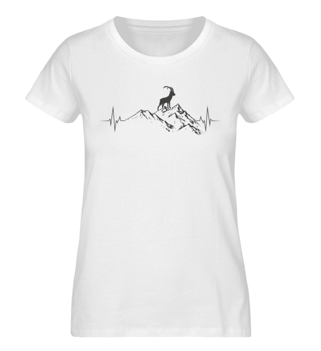 Herzschlag Berge und Steinbock - Damen Organic T-Shirt' berge wandern Weiß