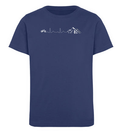 Herzschlag Berge und Bike - Kinder Premium Organic T-Shirt mountainbike Navyblau