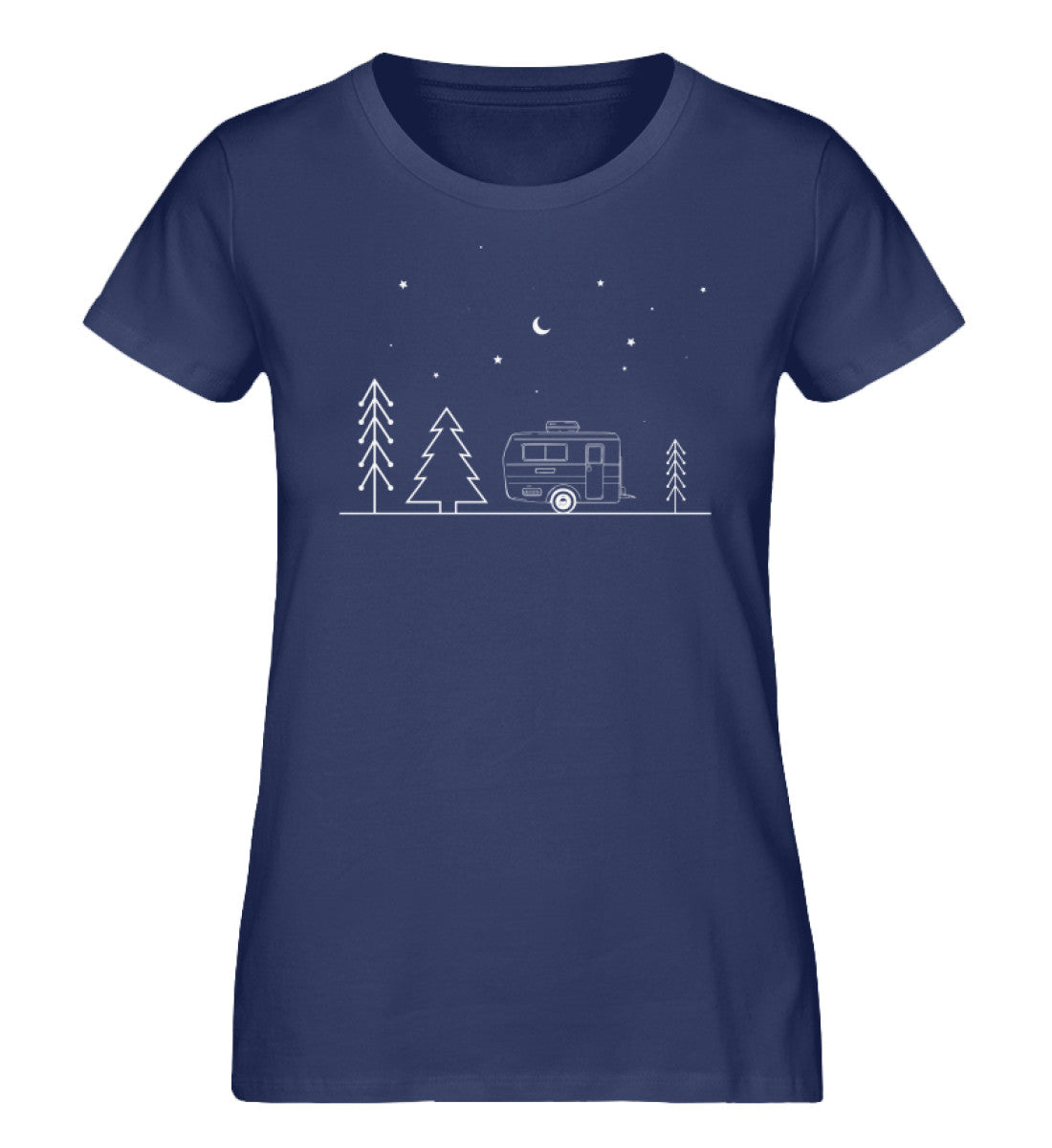 Camping Minimal - Damen Organic T-Shirt camping Navyblau