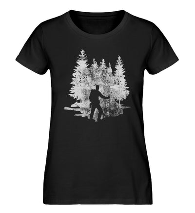 Wanderer Vintage - Damen Organic T-Shirt wandern Schwarz