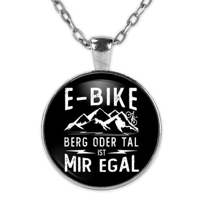 E-Bike - Berg oder Tal ist mir egal ~ - Halskette mit Anhänger Silber