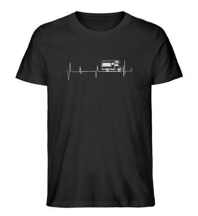 Herzschlag Wohnmobil - Herren Organic T-Shirt camping Schwarz