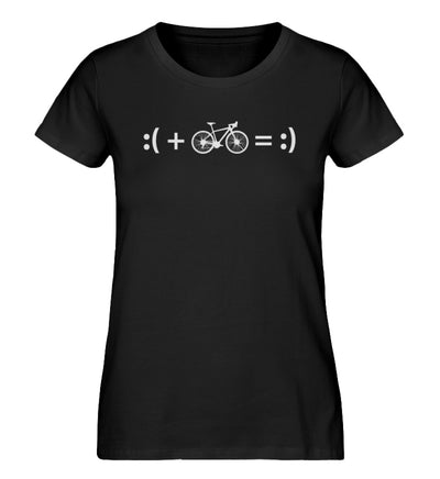 Radfahren macht glücklich - Damen Organic T-Shirt fahrrad Schwarz