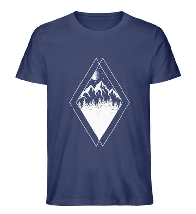 Gebirge - Geometrisch - Herren Organic T-Shirt berge Navyblau