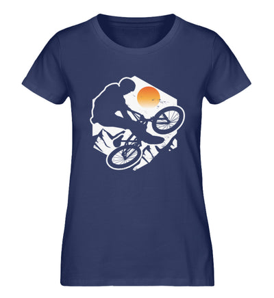 Mountainbike Jump - Damen Organic T-Shirt mountainbike Navyblau