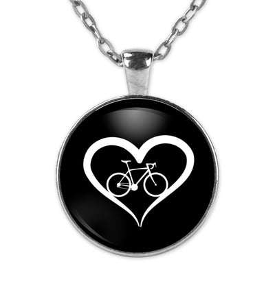 Fahrrad und Herz - Halskette mit Anhänger fahrrad mountainbike Silber