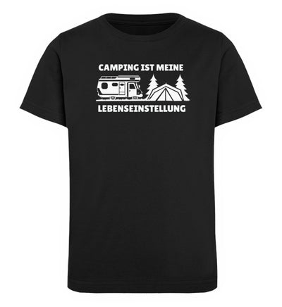 Camping ist meine Lebenseinstellung - Kinder Premium Organic T-Shirt camping Schwarz