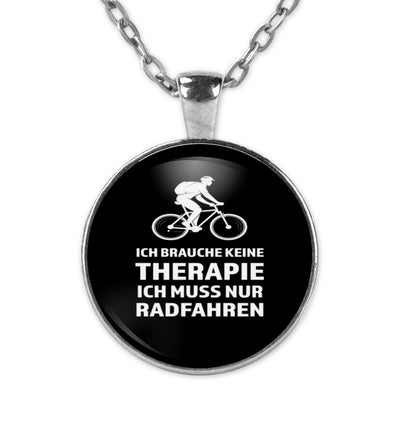 Therapie Ich muss nur Radfahren - Halskette mit Anhänger fahrrad Silber