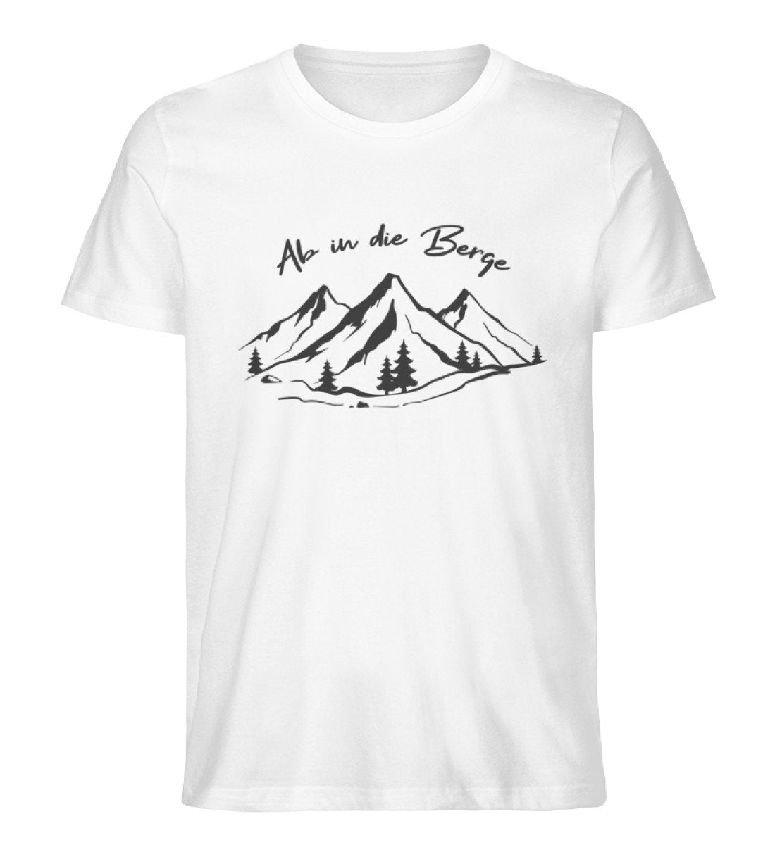 Ab in die Berge - Herren Organic T-Shirt berge wandern Weiß